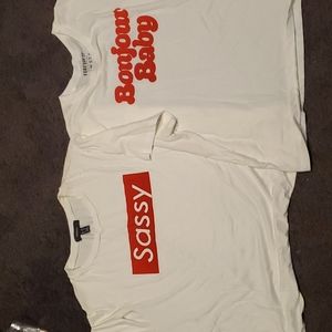 2- Plus Size 3X Crop Top Tees
